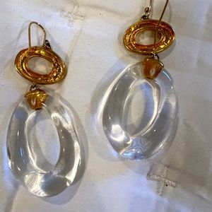 Alexis bittar  lucite gold earrings